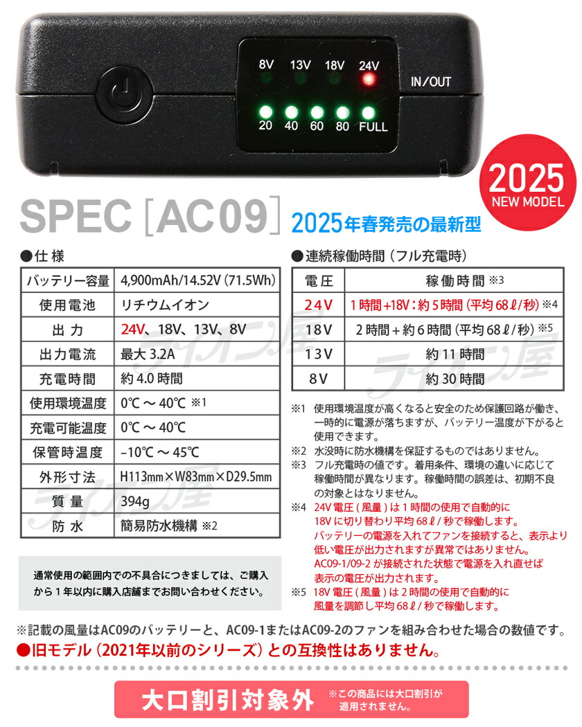 楽天市場】【P10倍】 【最短即日出荷】 2025年モデル バートル AC09