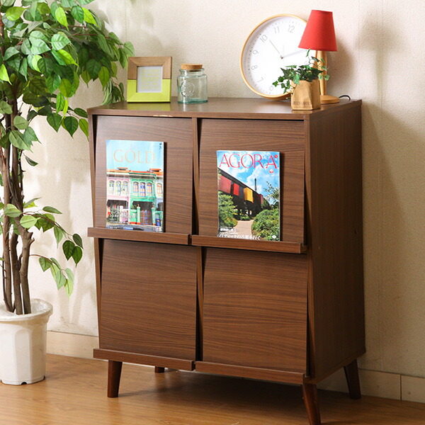 楽天市場】収納家具 ディスプレイラック アルト フラップ式 脚付き