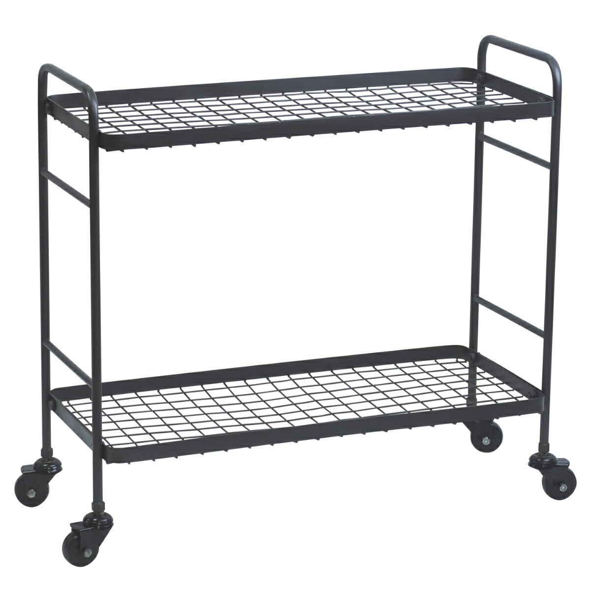 楽天市場】アイアンシェルフワゴン アンティークブラック 2段