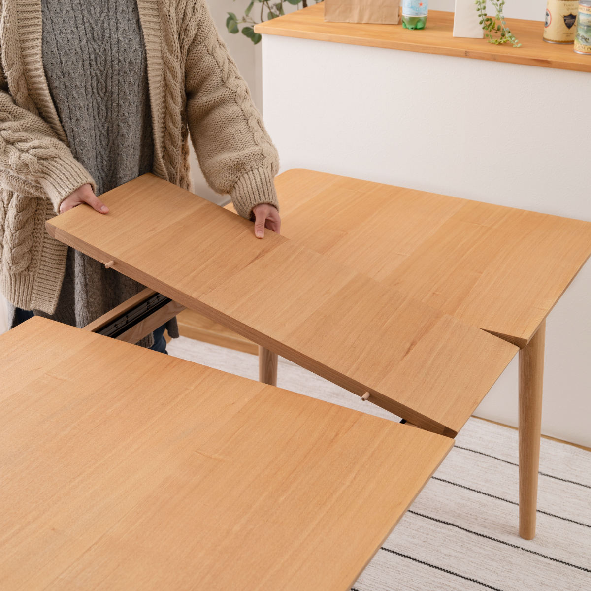 楽天市場】ダイニングテーブル 幅120〜150cm 伸長式 アッシュ材 （ 2人