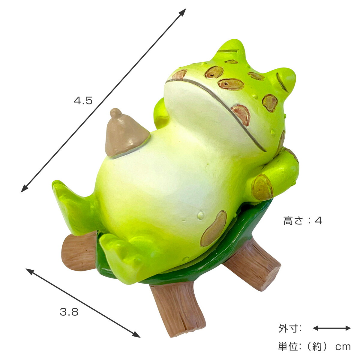 楽天市場】コポー 葉っぱチェアでととのうツノ親分 カエル 置物