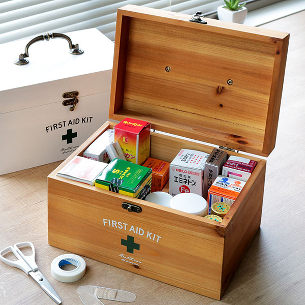 楽天市場】救急箱 収納ボックス Sサイズ 薬 木製 ファーストエイド