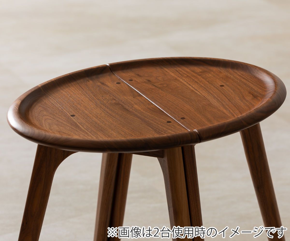 楽天市場】サイドテーブル 高さ44cm ウォールナット 2台使用可能 HALVE