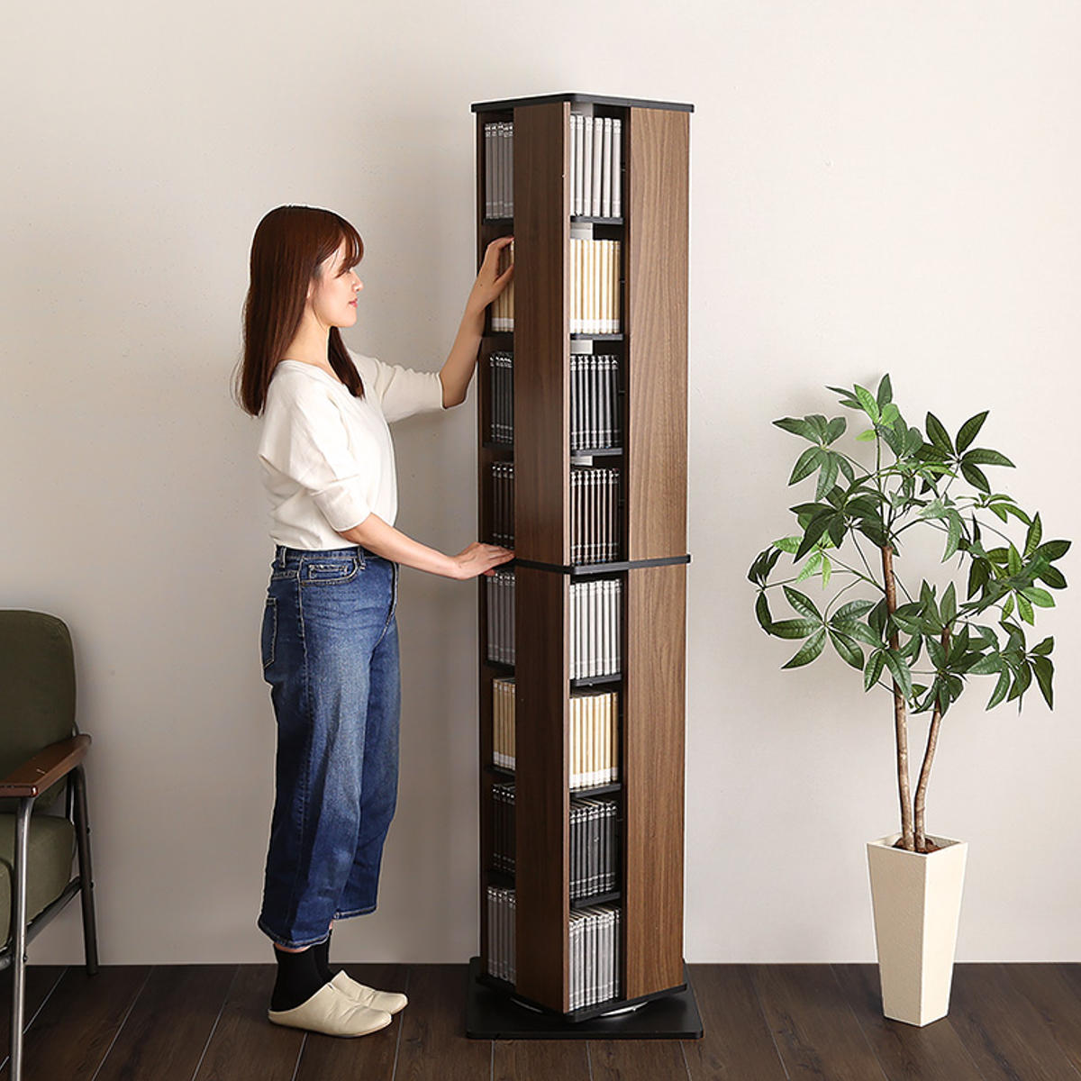 楽天市場】回転式 コミックラック 8段 ブックシェルフ 高さ181cm