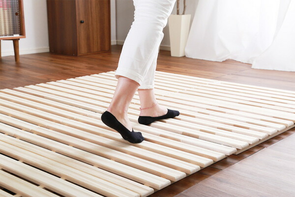 楽天市場】すのこベッド シングル 2つ折り式 桐 桐すのこ シングル