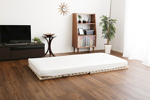 楽天市場】すのこベッド ダブル 2つ折り式 桐 桐すのこ ダブルサイズ