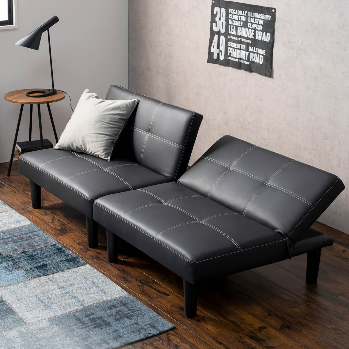 楽天市場】ソファベッド 幅176cm セパレート レザー調 ファブリック