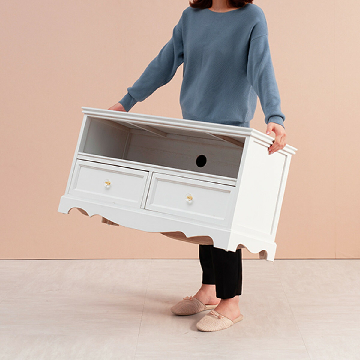 楽天市場】テレビ台 クリスタル調取っ手 引き出し 2杯 幅80cm （ 送料