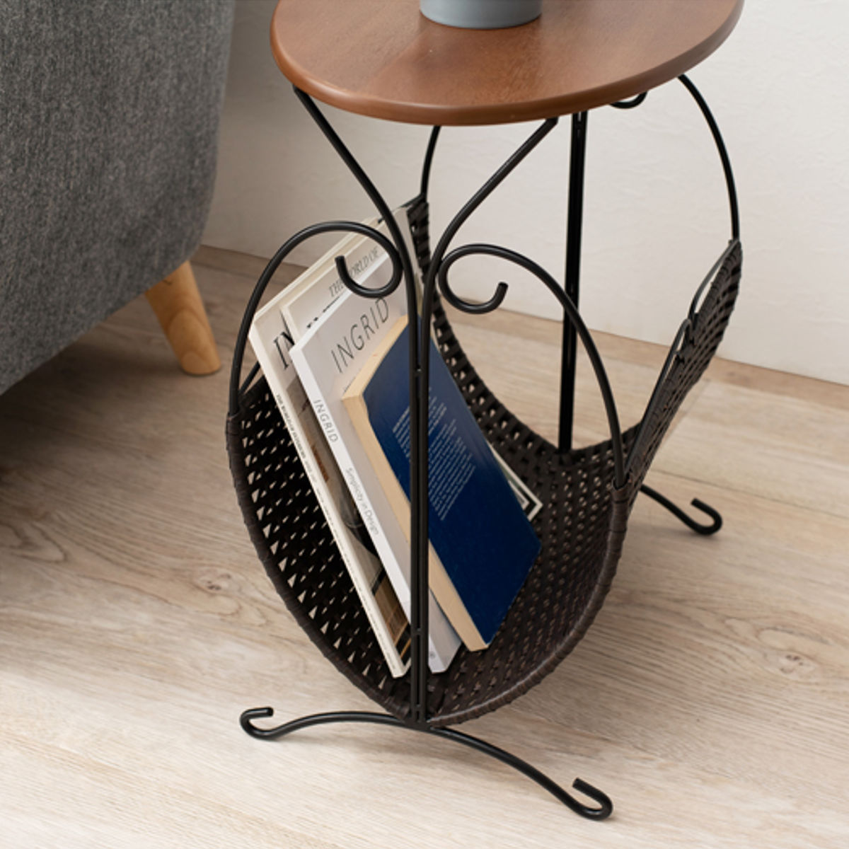 楽天市場】マガジンラック アイアンフレーム オーバルトップ 約幅47cm