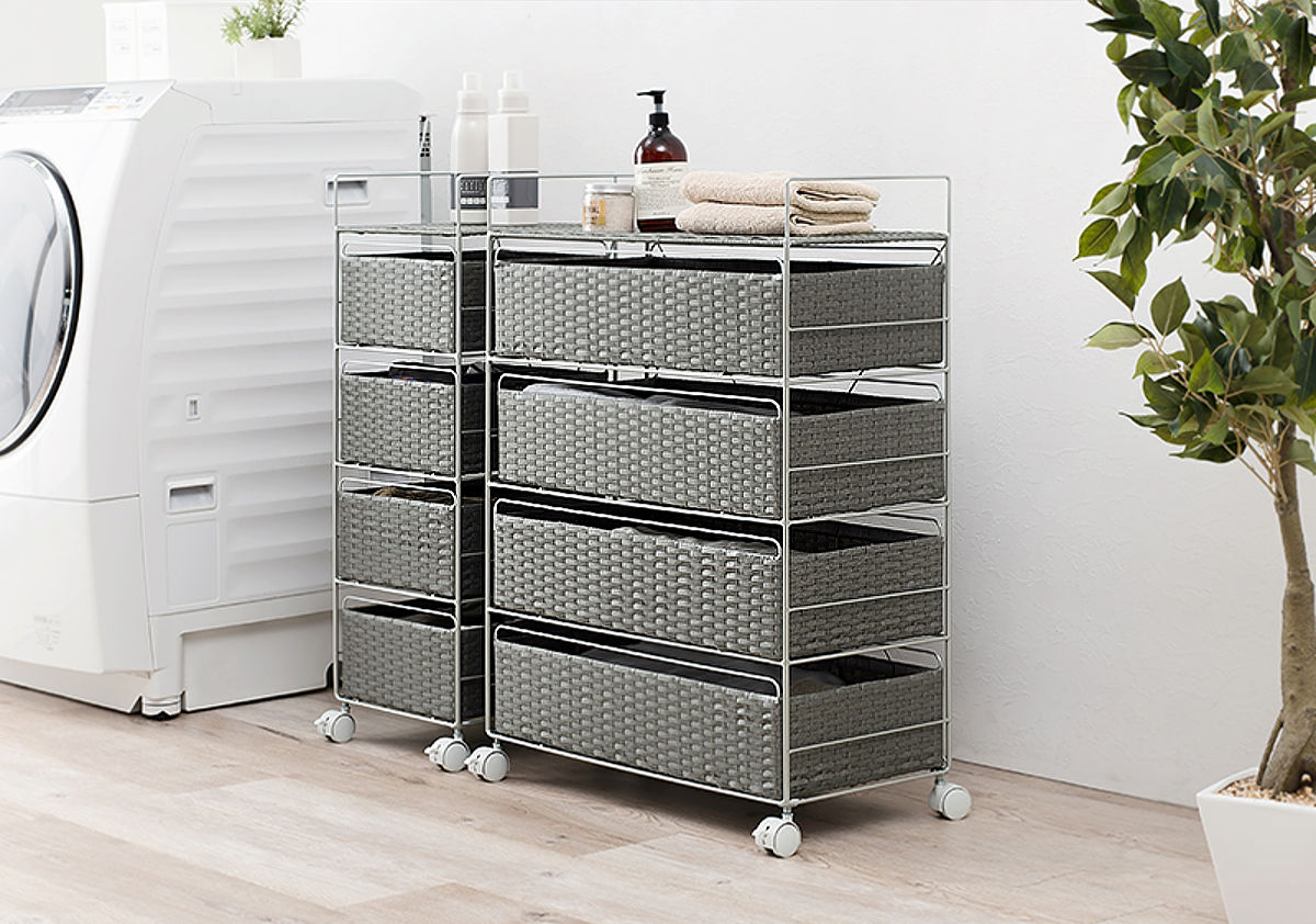 楽天市場】ランドリーチェスト 4段 幅50cm 高さ85cm キャスター付