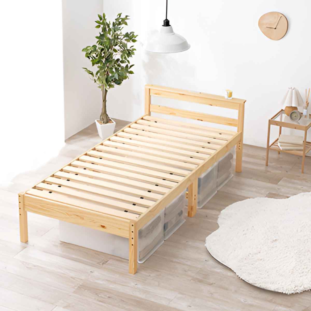 楽天市場】シングルベッド 4つ折りマットレスセット すのこ 2口