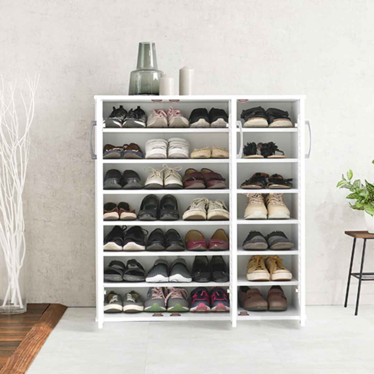 楽天市場】シューズボックス 幅89cm 最大28足収納可能 木目 通気性