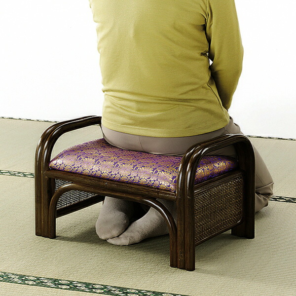 楽天市場】ラタンチェア 金襴座椅子 紫 仏壇用 座面高23cm （ アジアン