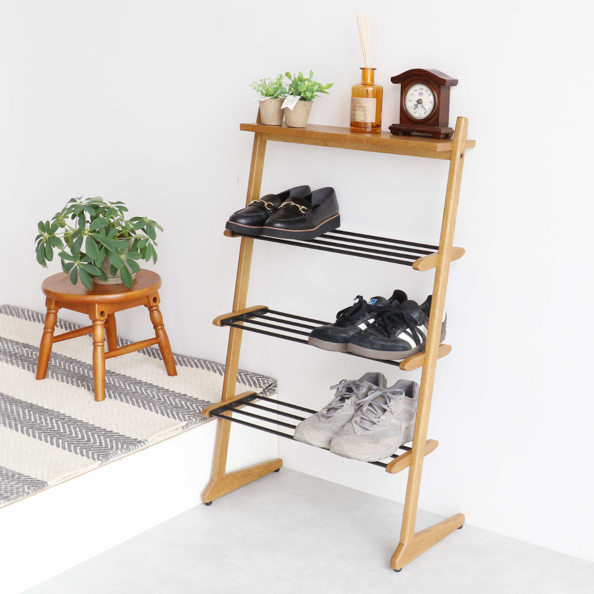 楽天市場】シューズラック Shoes Rack 木製 省スペース （ 靴 収納