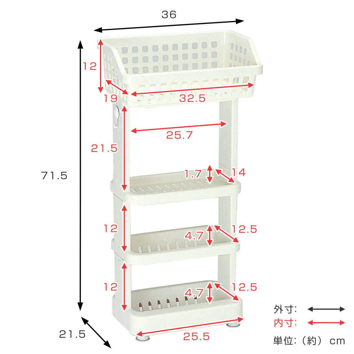 楽天市場】バスラック シャンプーラック 湯楽 4段 ゆらく ユーラック