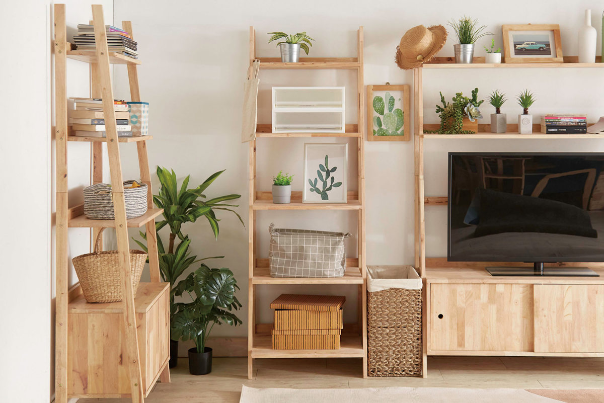 楽天市場】オープンラック 幅60cm 5段 分割可能 ラバーウッド 無垢材