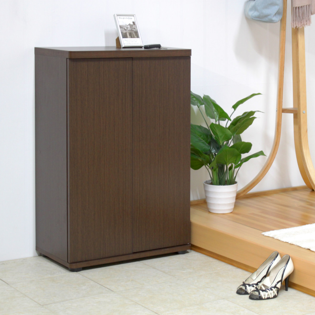 楽天市場】下駄箱 幅59.5cm 6段 可動式 木製 （ シューズボックス 収納