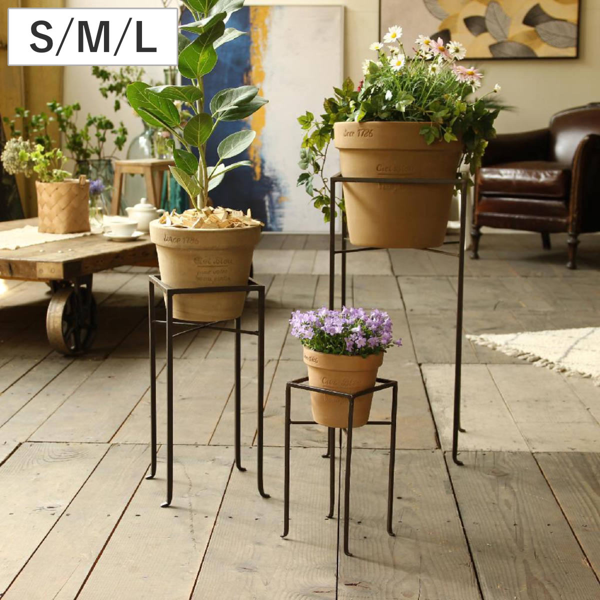 楽天市場】花台 ジョセフアイアン フラワープランターラック S M L
