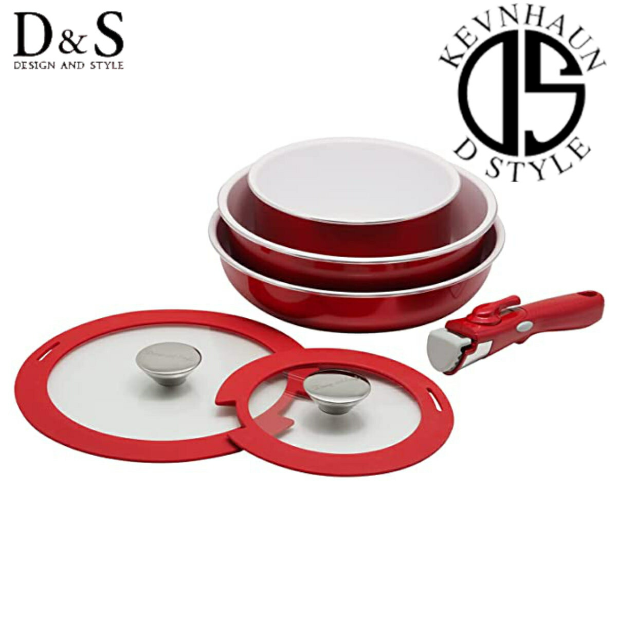 楽天市場】D＆S セラミックフライパン・鍋 6点セット IH対応 着脱