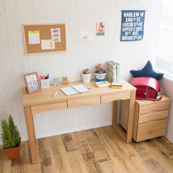楽天市場】ワークデスク 学習机 幅120cm×奥行45cm タモデスク 引き出し