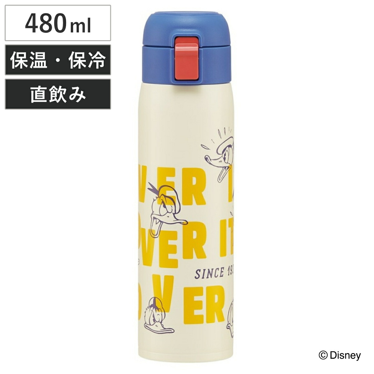 楽天市場】水筒 480ml ステンレスワンタッチボトル ドナルドダック