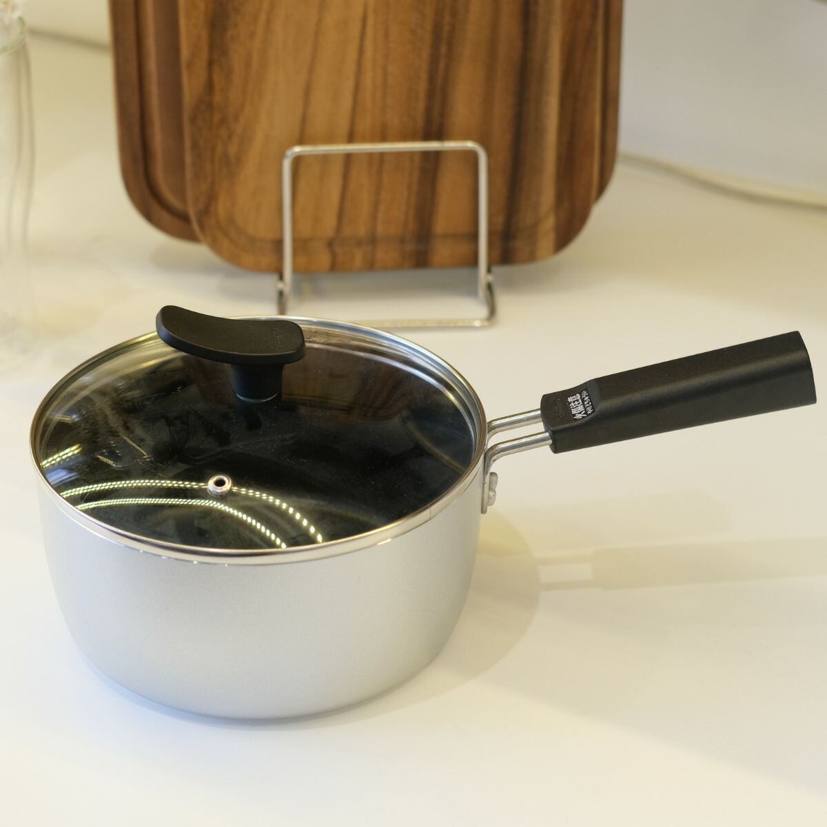 楽天市場】片手鍋 18cm IH対応 チーノ フッ素加工 ガラス蓋付き