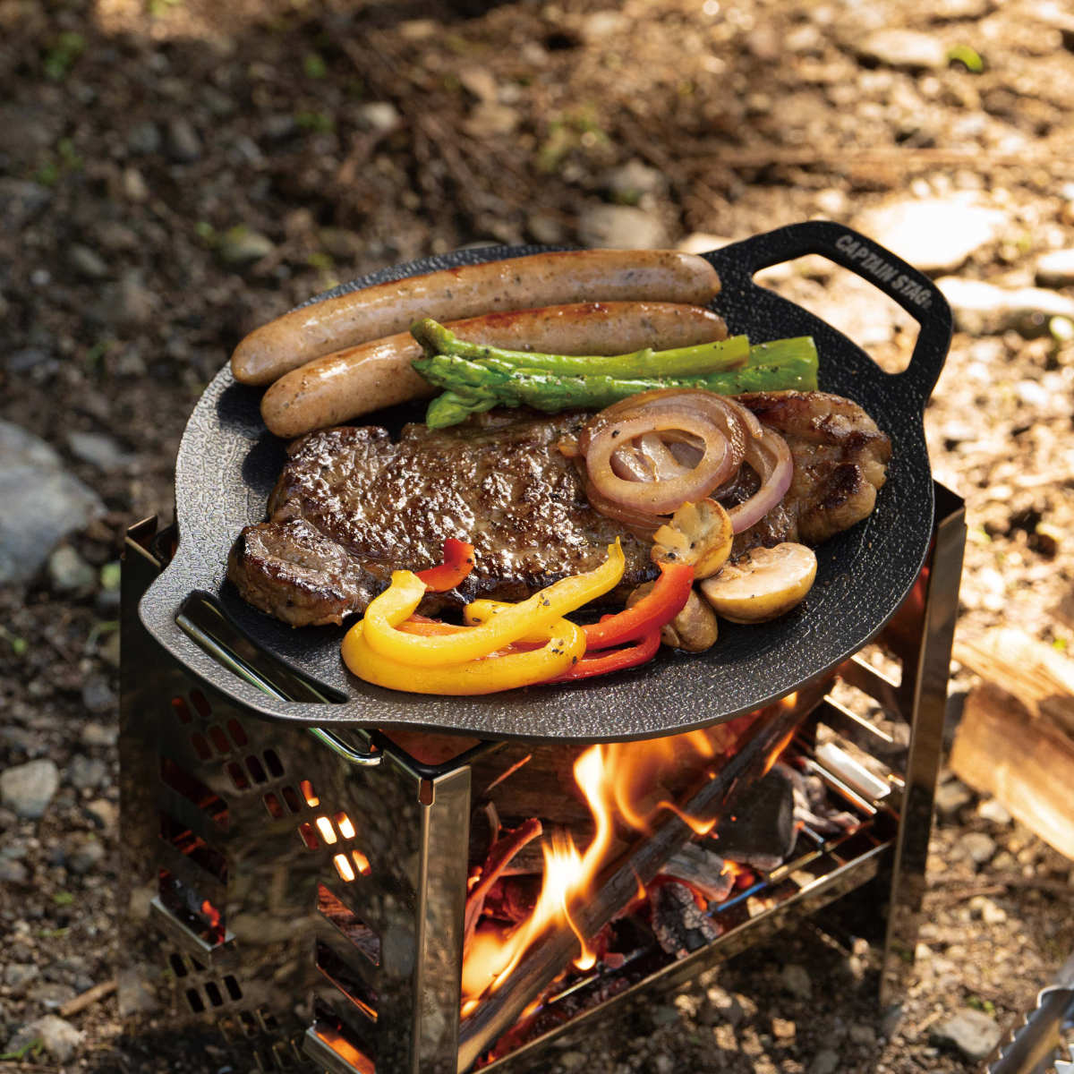 楽天市場】グリドル 20cm ラウンド グリルプレート キャプテンスタッグ