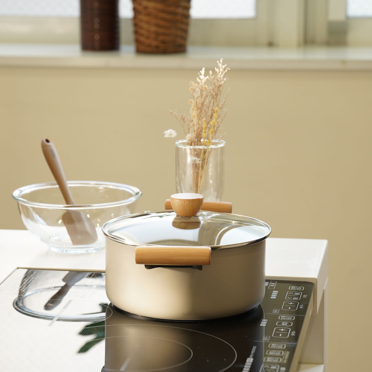 楽天市場】両手鍋 20cm 深型 IH対応 ガラス蓋付き スプル （ ガス火