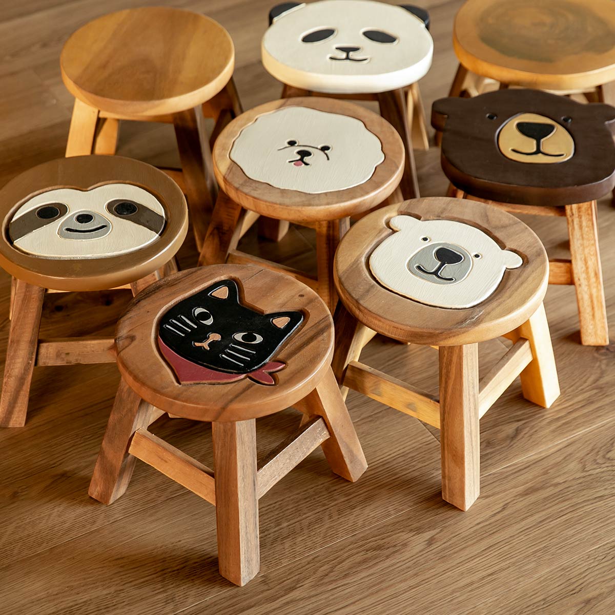 楽天市場】スツール 柴犬 木製 天然木 丸椅子 （ 送料無料 丸 ウッド