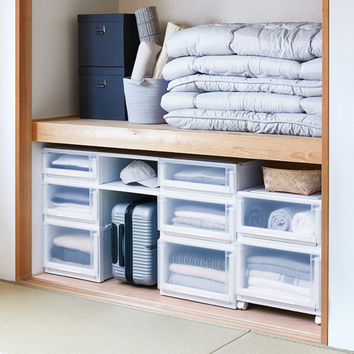 楽天市場】収納ケース 4個セット 幅39×奥行74×高さ30cm Fits フィッツ