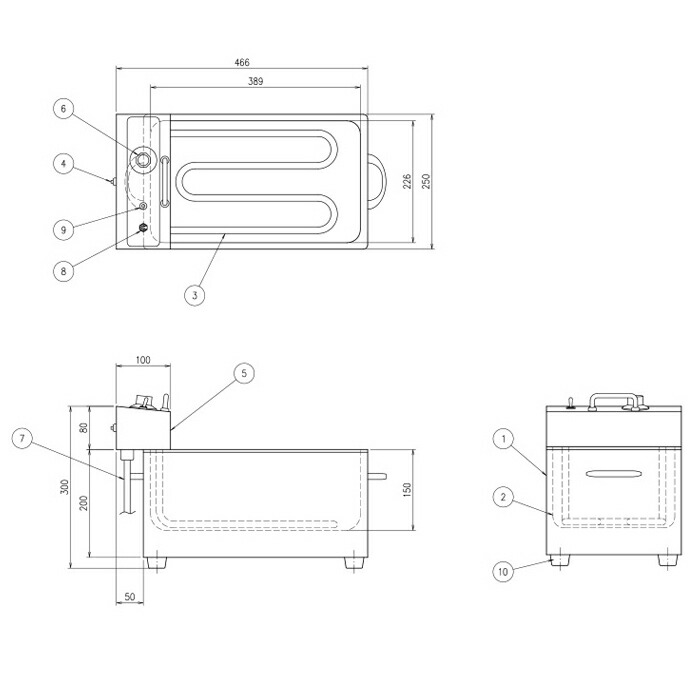 楽天市場】電気フライヤー 幅250×奥行466×高さ300mm フライヤー 調理