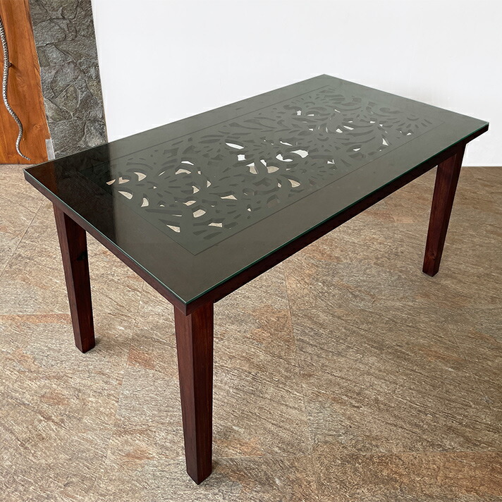 楽天市場】【最大半額＆7%OFFクーポン】アジアン テーブル ガラス天板