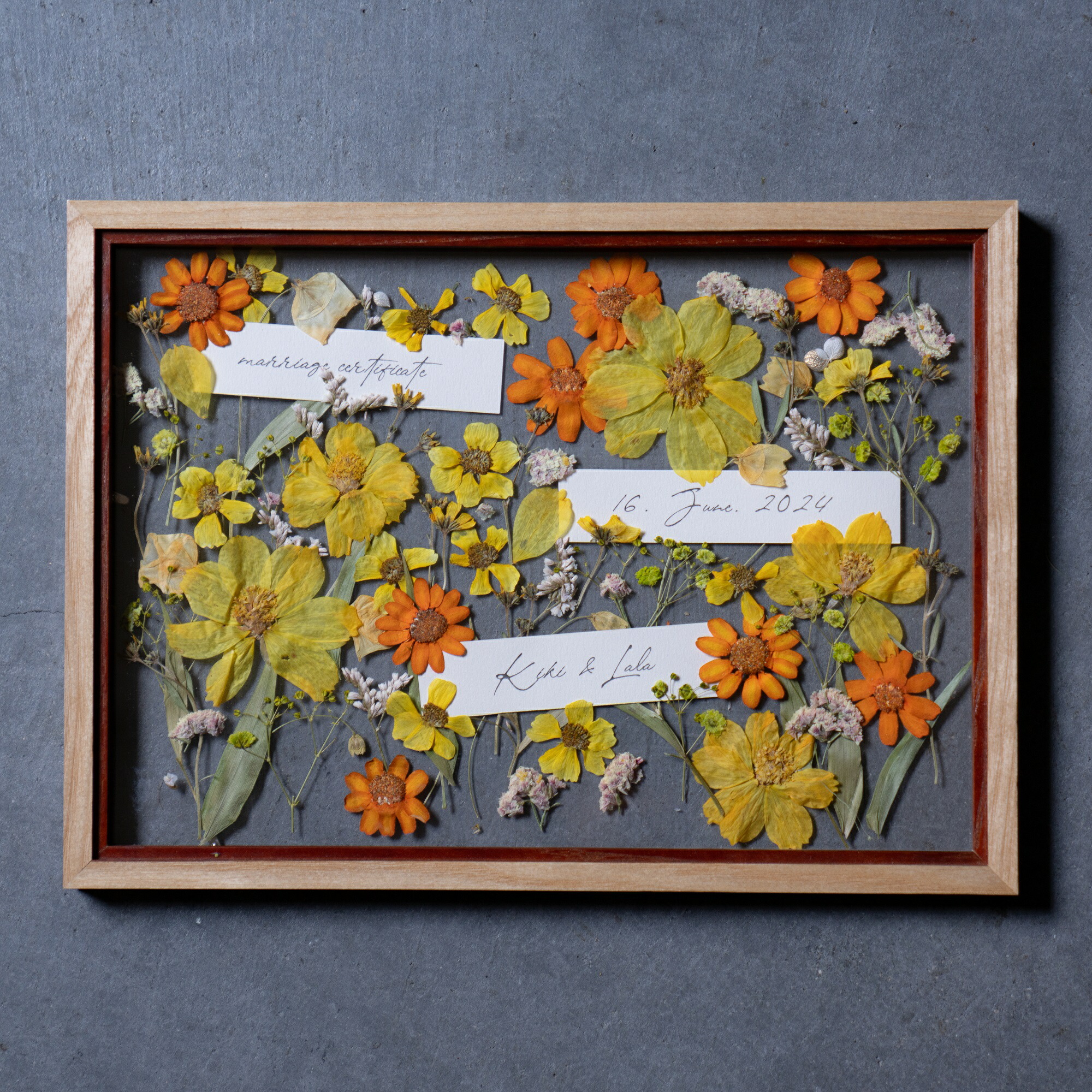 楽天市場】【結婚証明書】ゲスト参加型 プレスフラワー結婚証明書S