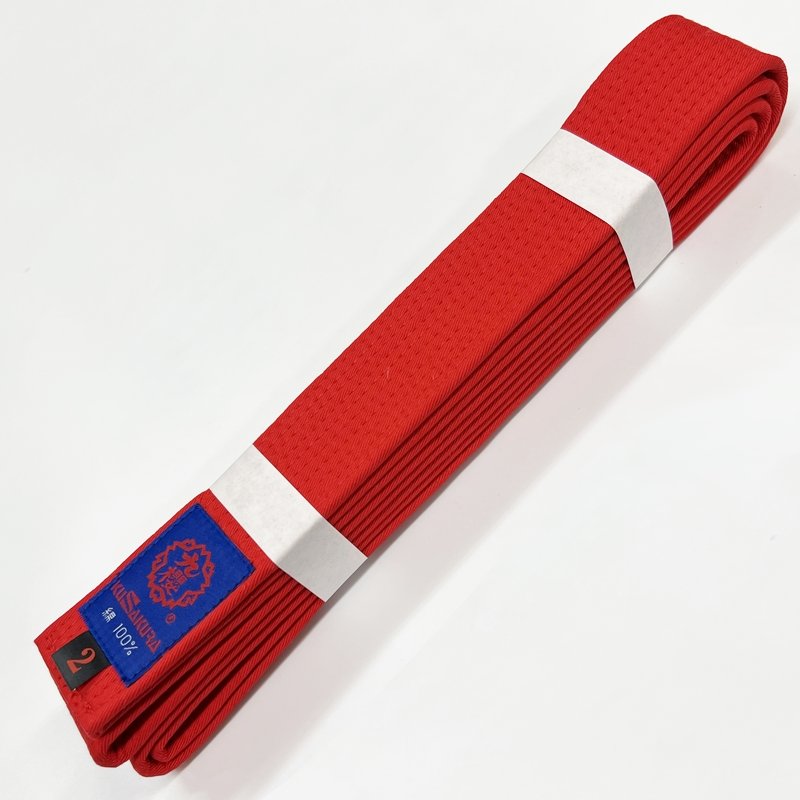 楽天市場】【試合用赤帯・青帯(空色帯)セット】九櫻 空手 試合用 赤帯