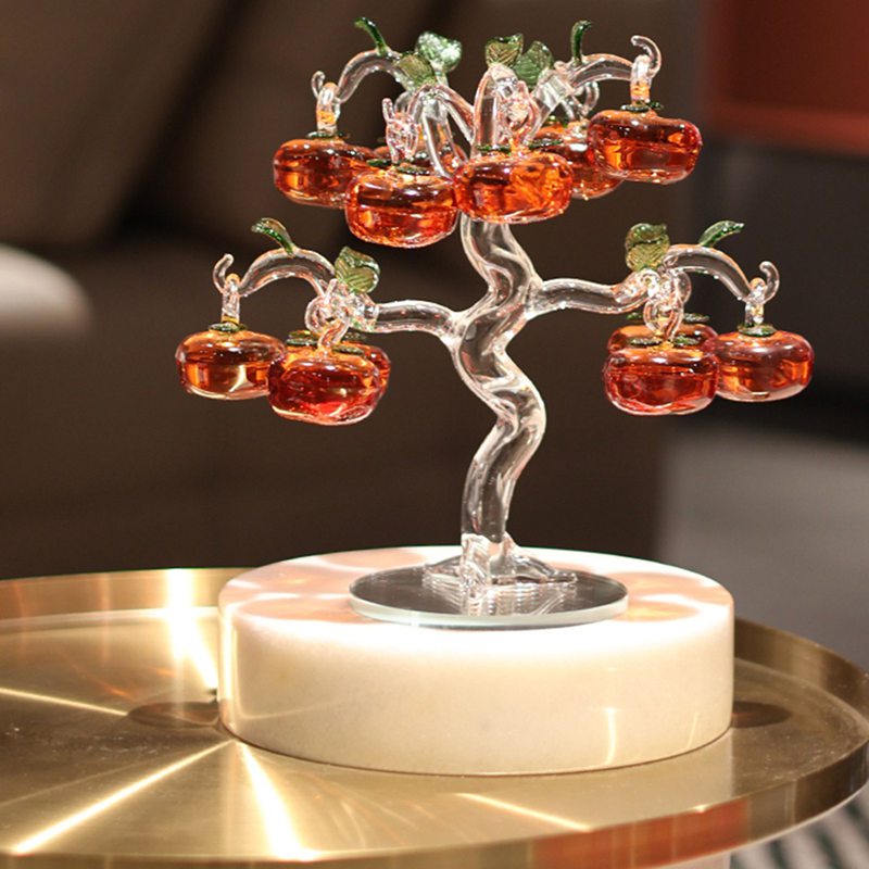 楽天市場】k9クリスタルガラス 水晶置物 柿 水晶樹 クリスタルツリー