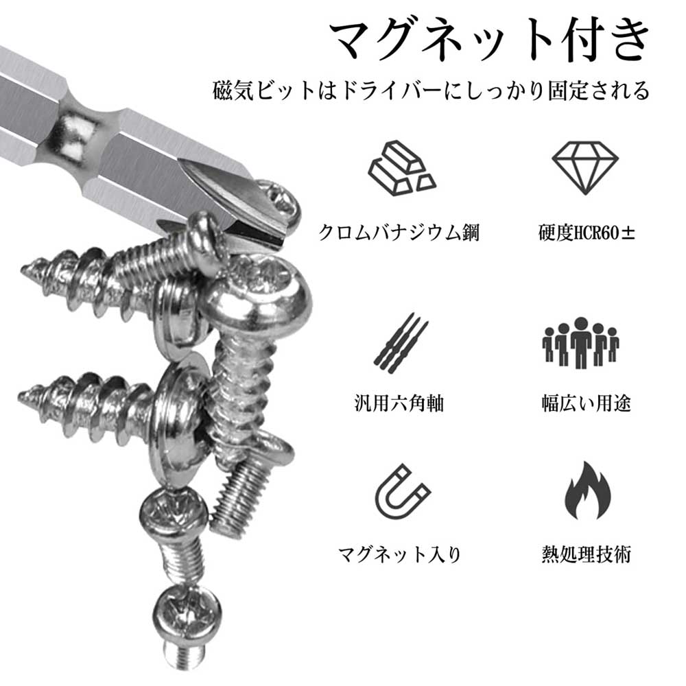楽天市場】プラスビット ドライバービットセット 10本組 +2×65mm 両頭