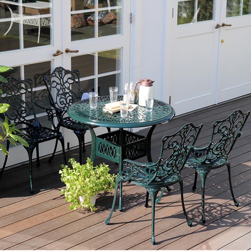 楽天市場】アルミ製ラウンドテーブル単品販売 トルペ 花 ガーデン DIY