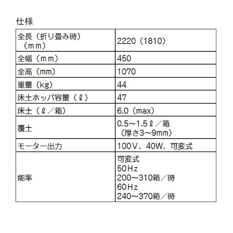 楽天市場】土入れ機 KP-N302 啓文社 床土作業 土入れ・覆土 播種機連結
