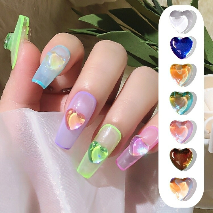 楽天市場】送料無料 ネイルパーツ ハート 10個セット ネイルアート用