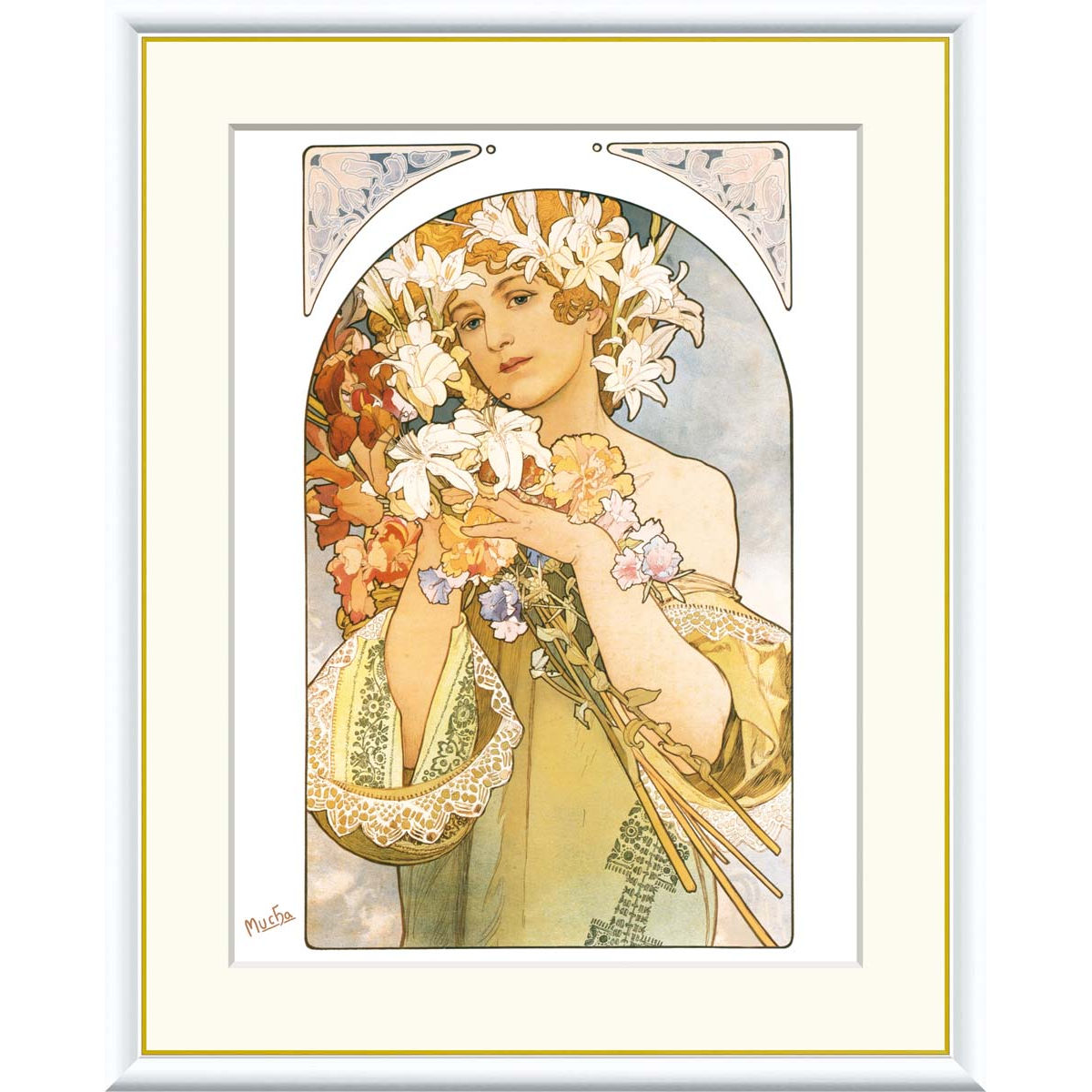 楽天市場】絵画 世界の名画 花 アルフォンス・ミュシャ 額入り
