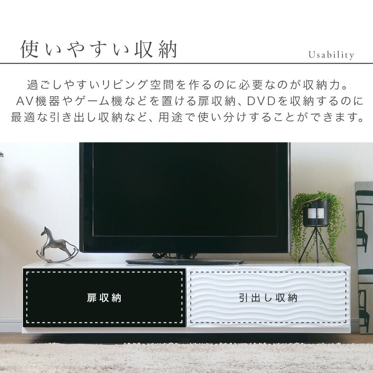楽天市場】テレビ台 ローボード テレビボード 白 ホワイト 120 完成品