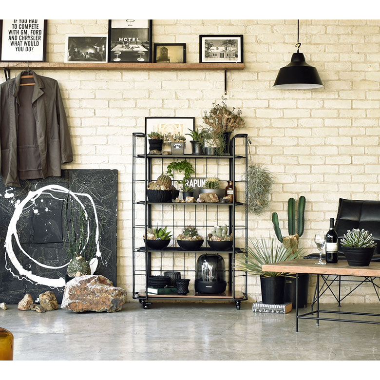 楽天市場】ラック 棚 スチールラック アイアンラック 4段 キャスター