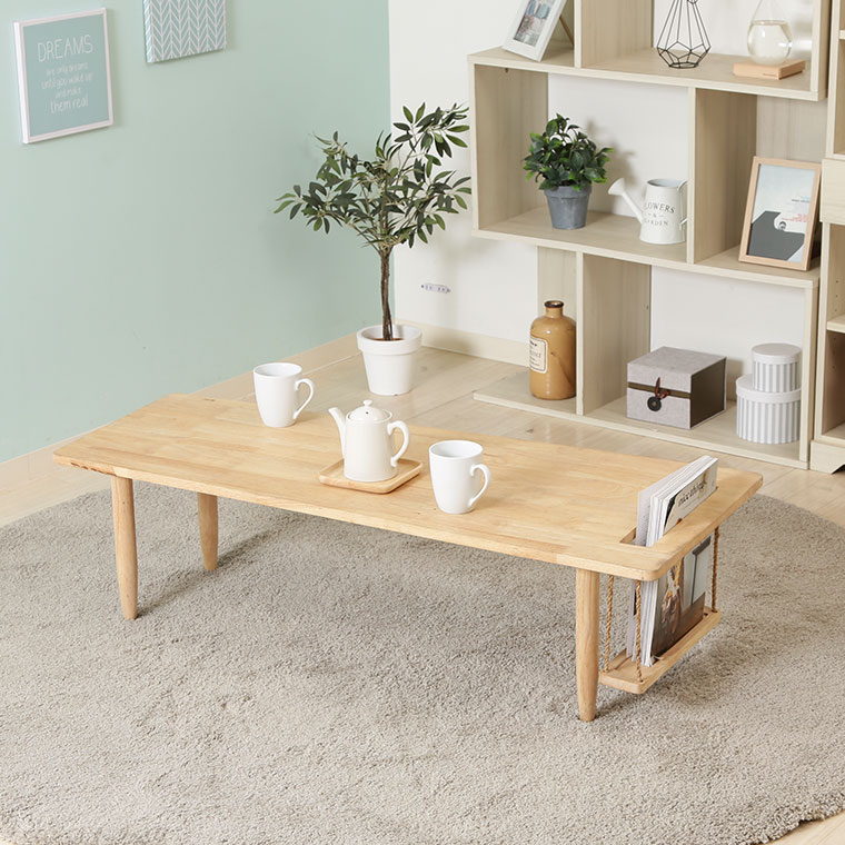 楽天市場】木製 テーブル 【ブランコ型 マガジンラック付き】面白