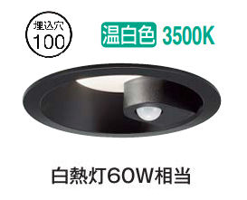 大光電機 大光電機 人感センサー付ダウンライト DDL-5394AB 埋込穴φ100