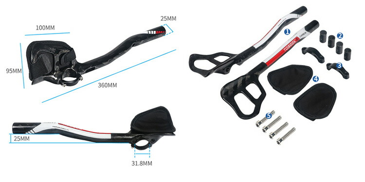 楽天市場】TOSEEK DHバー カーボンハンドル TTハンドル 自転車ハンドル