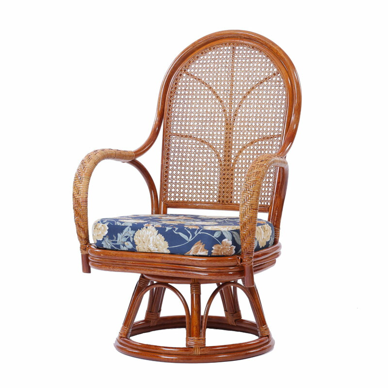 楽天市場】ラタン(籐) 回転椅子 選べるクッション6種類 プリント イス