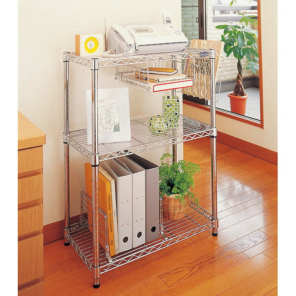 楽天市場】スチールラック 業務用 スリム 3段 小物 幅66 奥行36