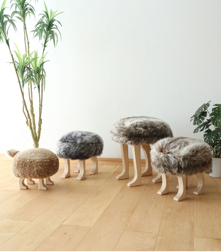 楽天市場】匠工芸 日本製 旭川家具 アニマルスツール ウルフグレー