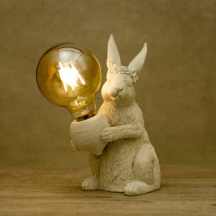 楽天市場】クラシカル LEDライト付き ラビットオブジェアンティーク