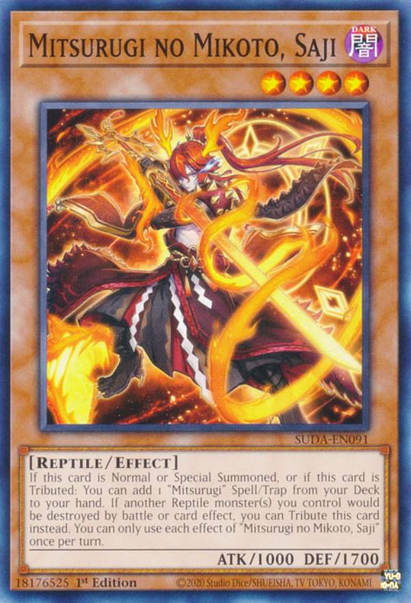 楽天市場】遊戯王 SUDA-EN091 Mitsurugi no Mikoto, Saji (英語版 1st